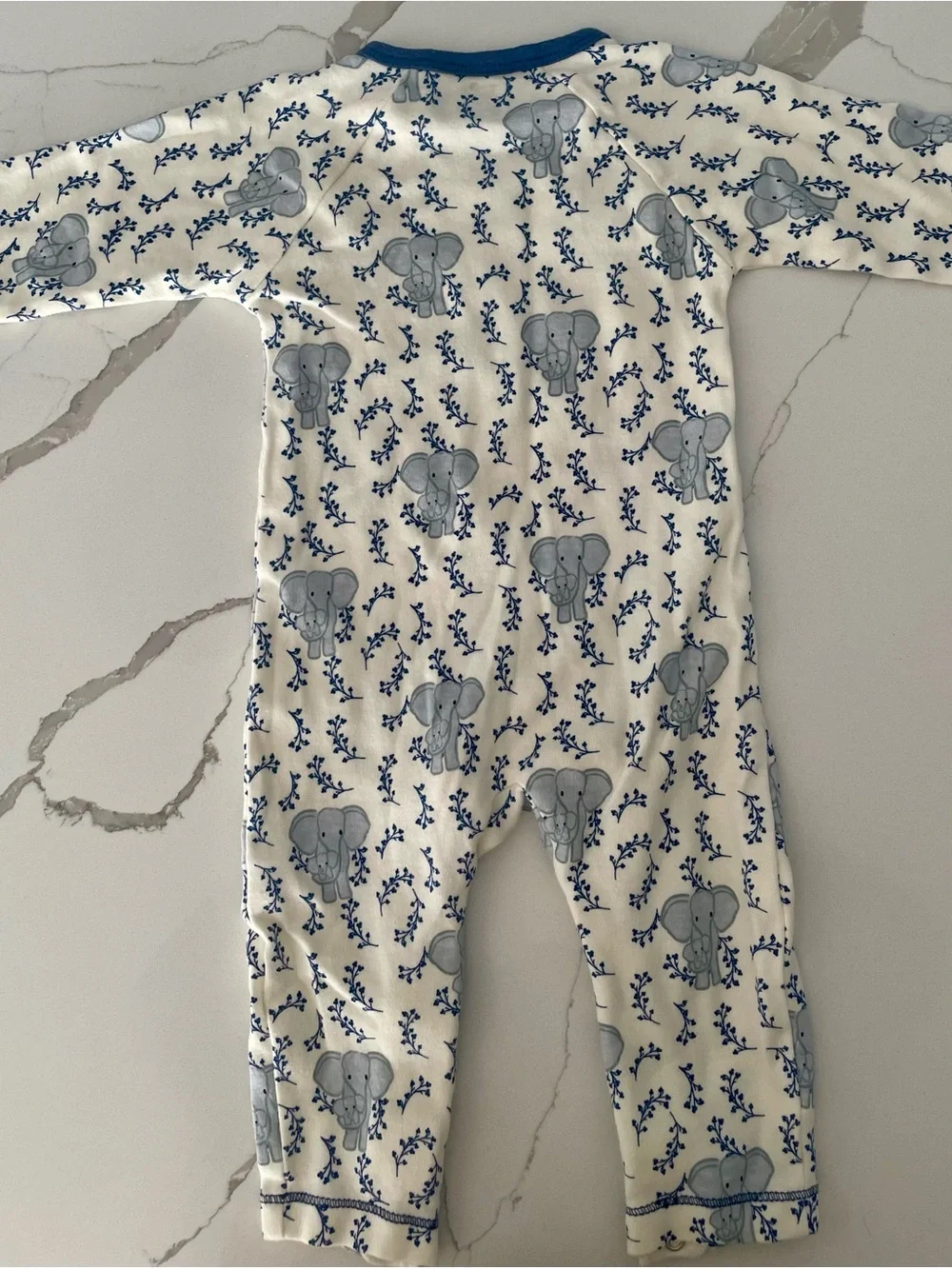 Baby Girls/ Boys Elephant Print Cream & White Sleepwear Set - 3-Pack
